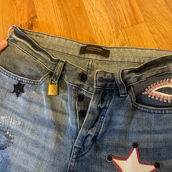 Scotch & Soda Boyfriend Patch Jeans- Size 26 - Picture 5 of 10